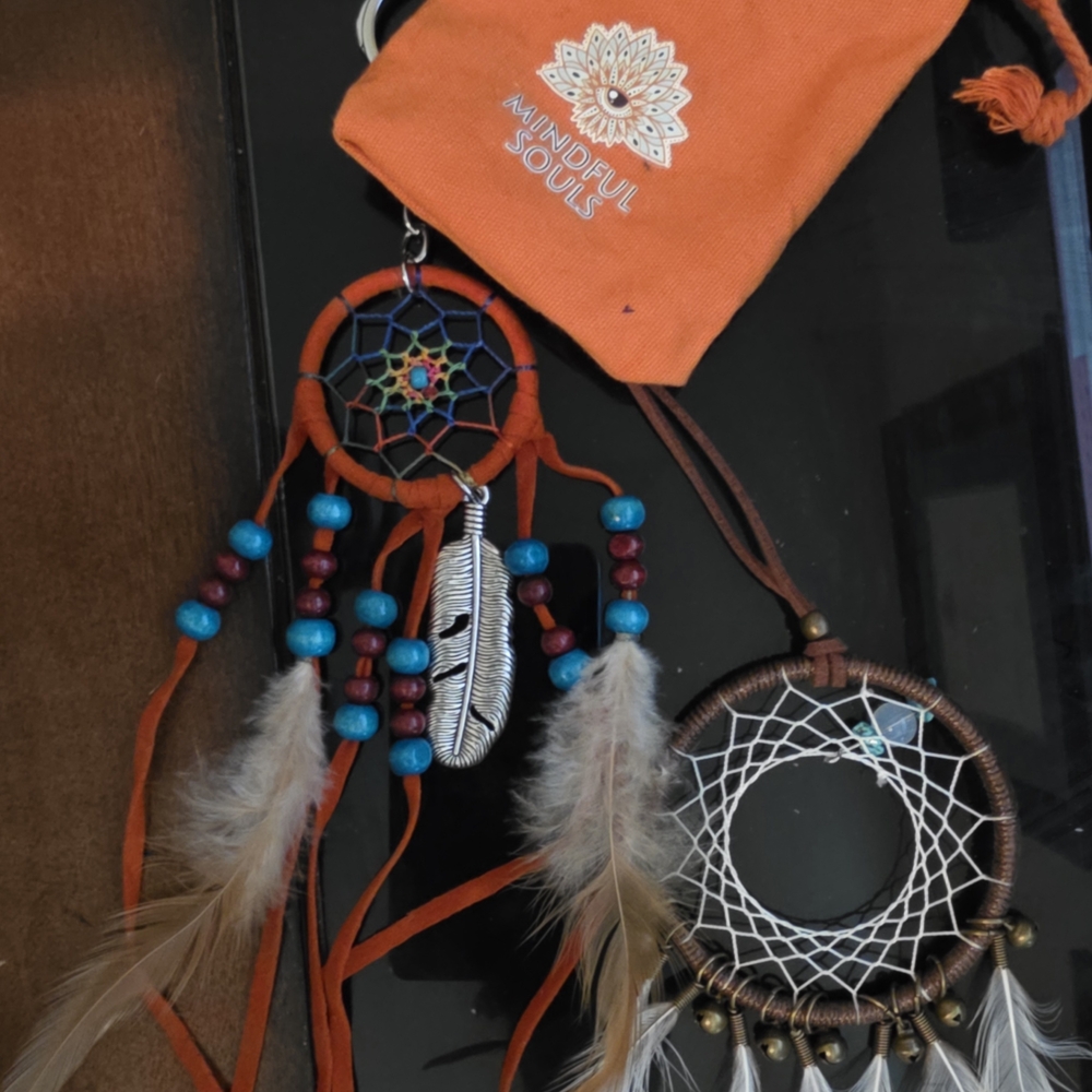 Dreamcatcher with Orange and Blue Beads